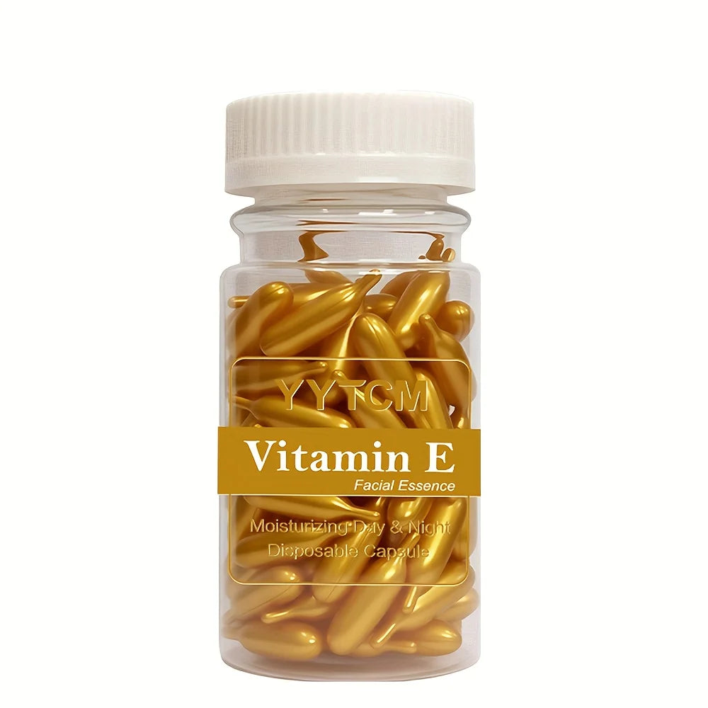 Cápsulas de Suero de Vitamina E, Cápsulas de Esencia de Un Solo Uso, Hidratantes y Humectantes para la Piel Facial, 90 Cápsulas/Botella - 1 Botella
