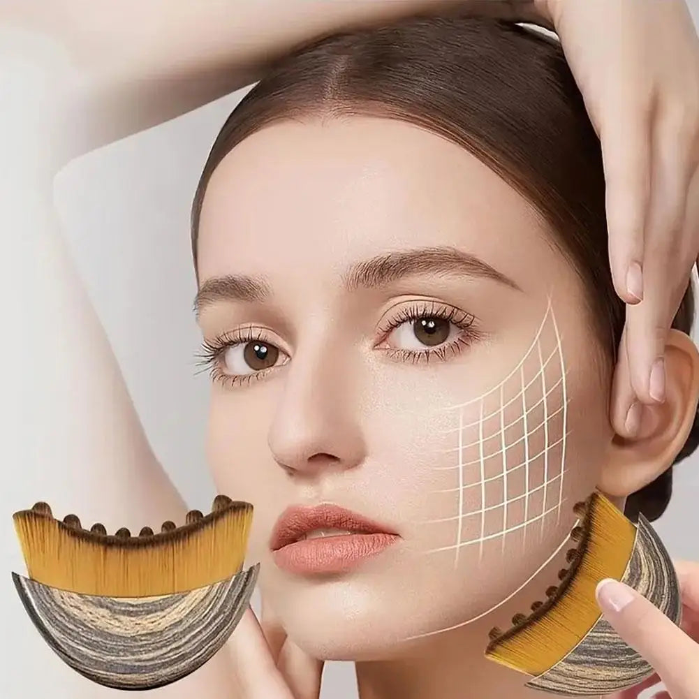 Cepillo para contorno facial con tabla raspadora, diseño ergonómico que se adapta a curvas de la piel para un masaje suave y el cuidado de la relajación en el hogar