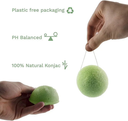 1 Uds. Esponjas de plástico ecológicas biodegradables exfoliantes faciales Konjac orgánicas Premium