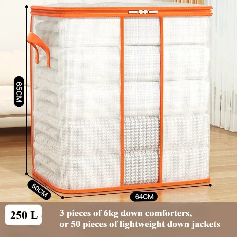 Bolsa de almacenamiento de PVC de gran capacidad para ropa y edredones, bolsas organizadoras transparentes impermeables para dormitorio, movimiento de regreso a la escuela