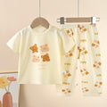 Conjuntos para niños, ropa de algodón para niños, ropa de dormir de casa de manga corta, ropa para niños, Tops de primavera y verano, trajes de pantalones