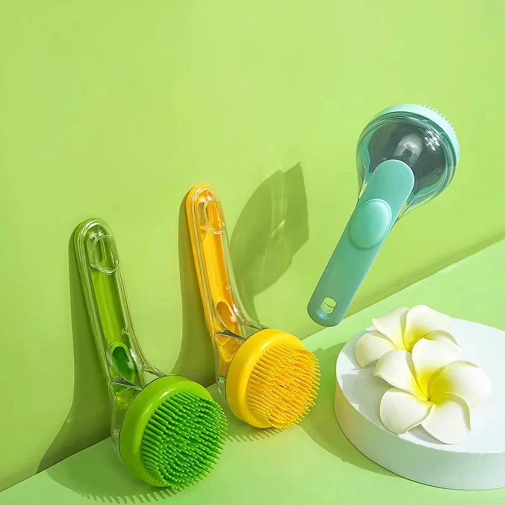 Cepillo de baño para mascotas para perros y gatos pequeños: herramienta especializada para lavar perros, cepillo exfoliante de masaje, esencial para el baño de mascotas