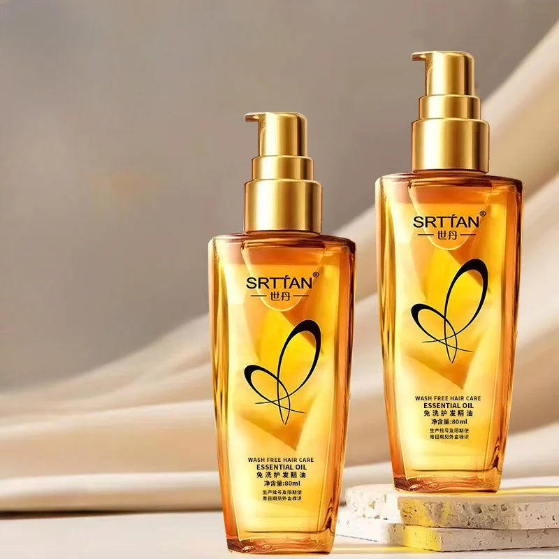 Aceite esencial para el cuidado del cabello sin lavado, cuidado del cabello suave, sin lavado, no graso, aceite para el cabello, adecuado para todo tipo de cabello