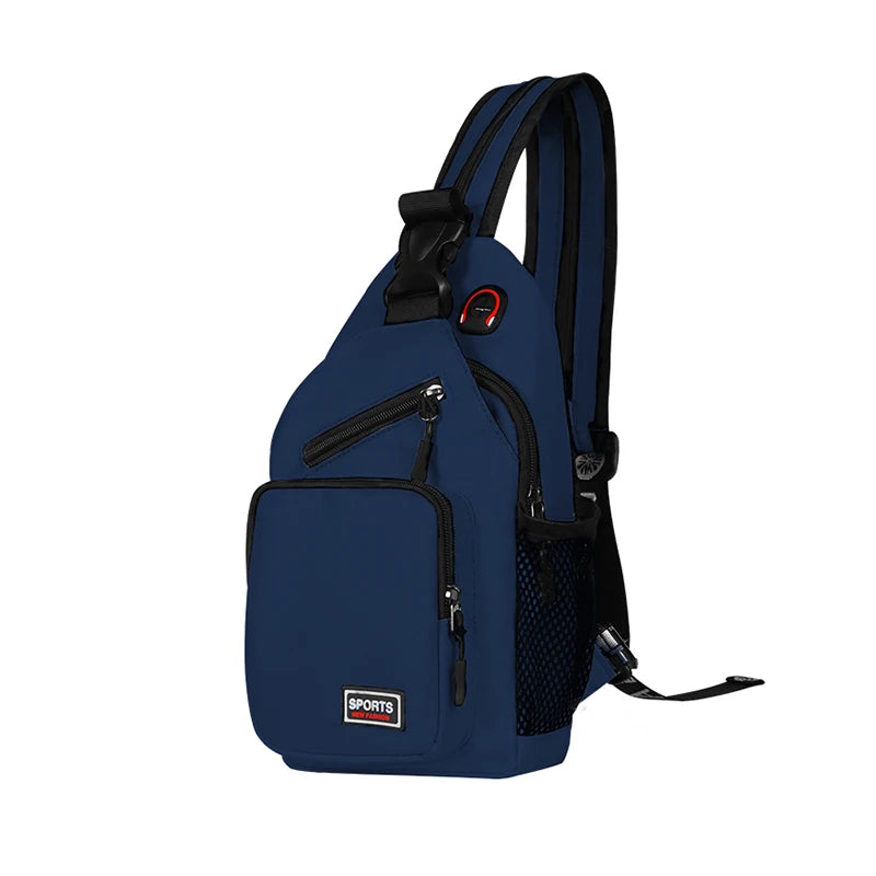 Bolsos de pecho para mujer, mochila ajustable y bolso de hombro individual con orificio para auriculares, bandolera de viaje deportiva pequeña para chica, bolso Oxford
