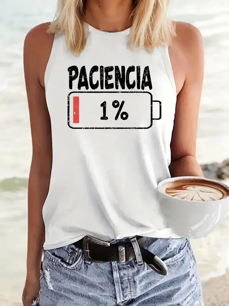 Camiseta con diseño kawaii, chaleco estampado, camiseta sin mangas con estampado gráfico, Top informal sin mangas con cuello redondo para mujer para verano y primavera