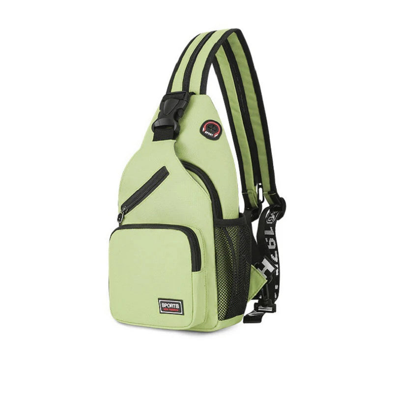 Bolsos de pecho para mujer, mochila ajustable y bolso de hombro individual con orificio para auriculares, bandolera de viaje deportiva pequeña para chica, bolso Oxford