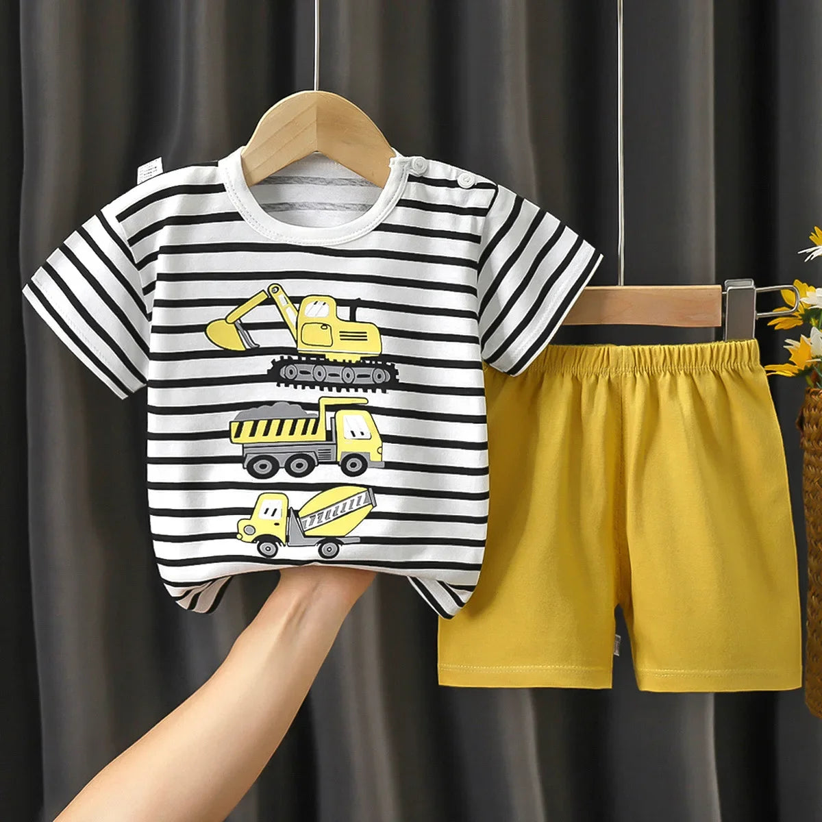 Camisetas y Pantalones Cortos Cómodos de Algodón, Ropa Casual Diaria para Niñas, Conjunto de Verano para Bebés, Trajes de Dibujos Animados para Niños, Manga Corta
