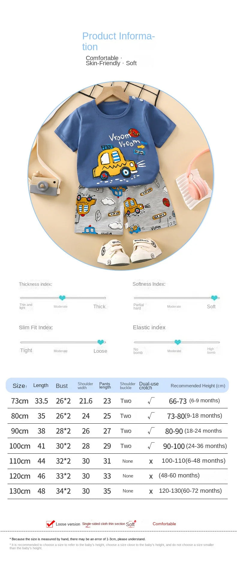 Conjunto de manga corta para niños, ropa de verano de algodón puro, camiseta fina para niñas, ropa para bebés