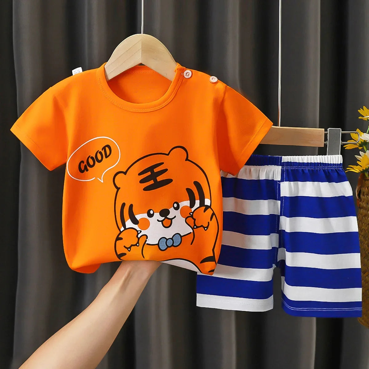 Camisetas y Pantalones Cortos Cómodos de Algodón, Ropa Casual Diaria para Niñas, Conjunto de Verano para Bebés, Trajes de Dibujos Animados para Niños, Manga Corta