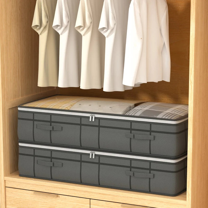 Bolsa de almacenamiento de ropa grande debajo de la cama, edredón plegable, bolsa de almacenamiento de ropa, bolsa organizadora para dormitorio y dormitorio, 1 ud.