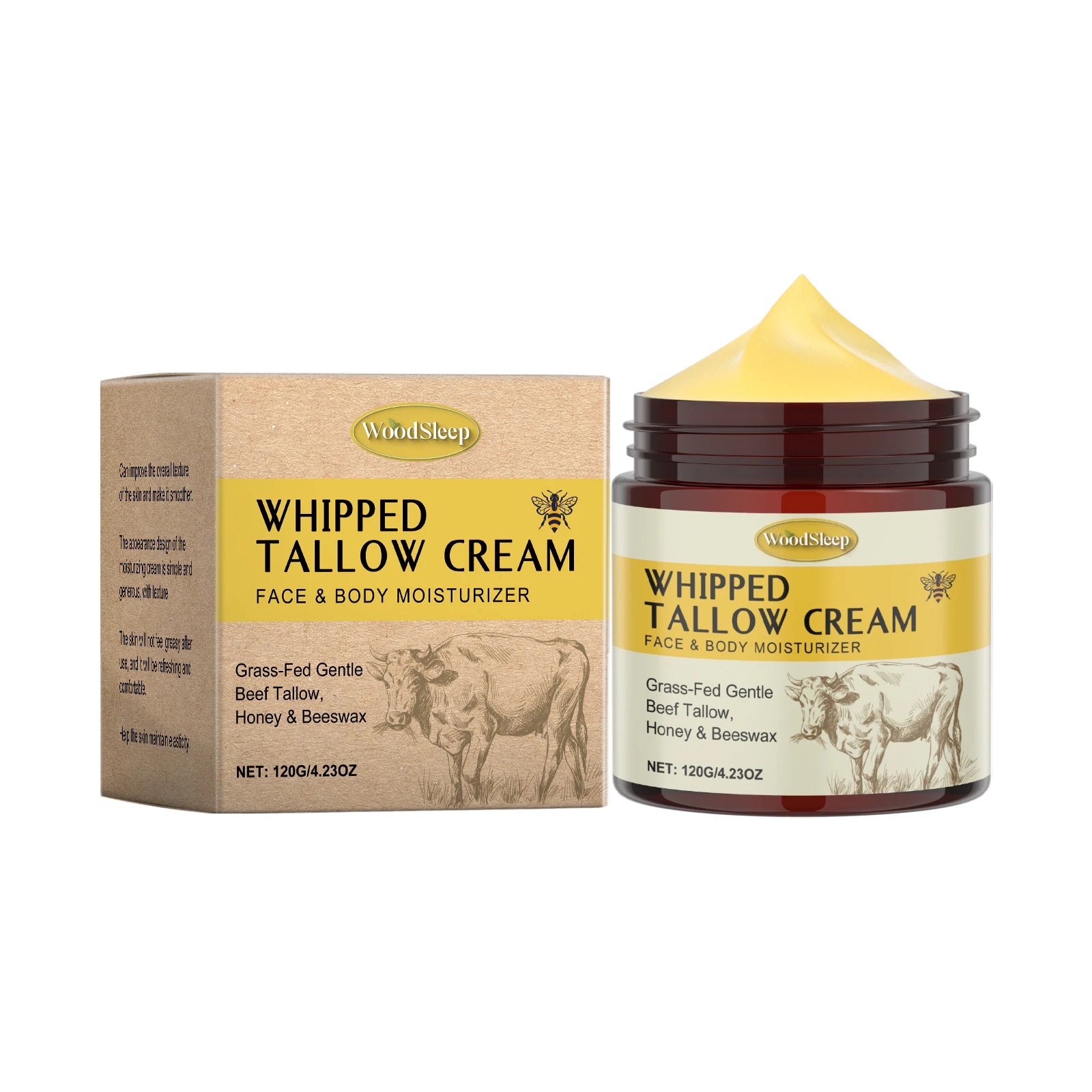 Bálsamo hidratante de miel Tallow de ternera, reparación de la piel dañada, aumenta la elasticidad Facial, desvanece la línea fina, ilumina la crema corporal Facial Tallow