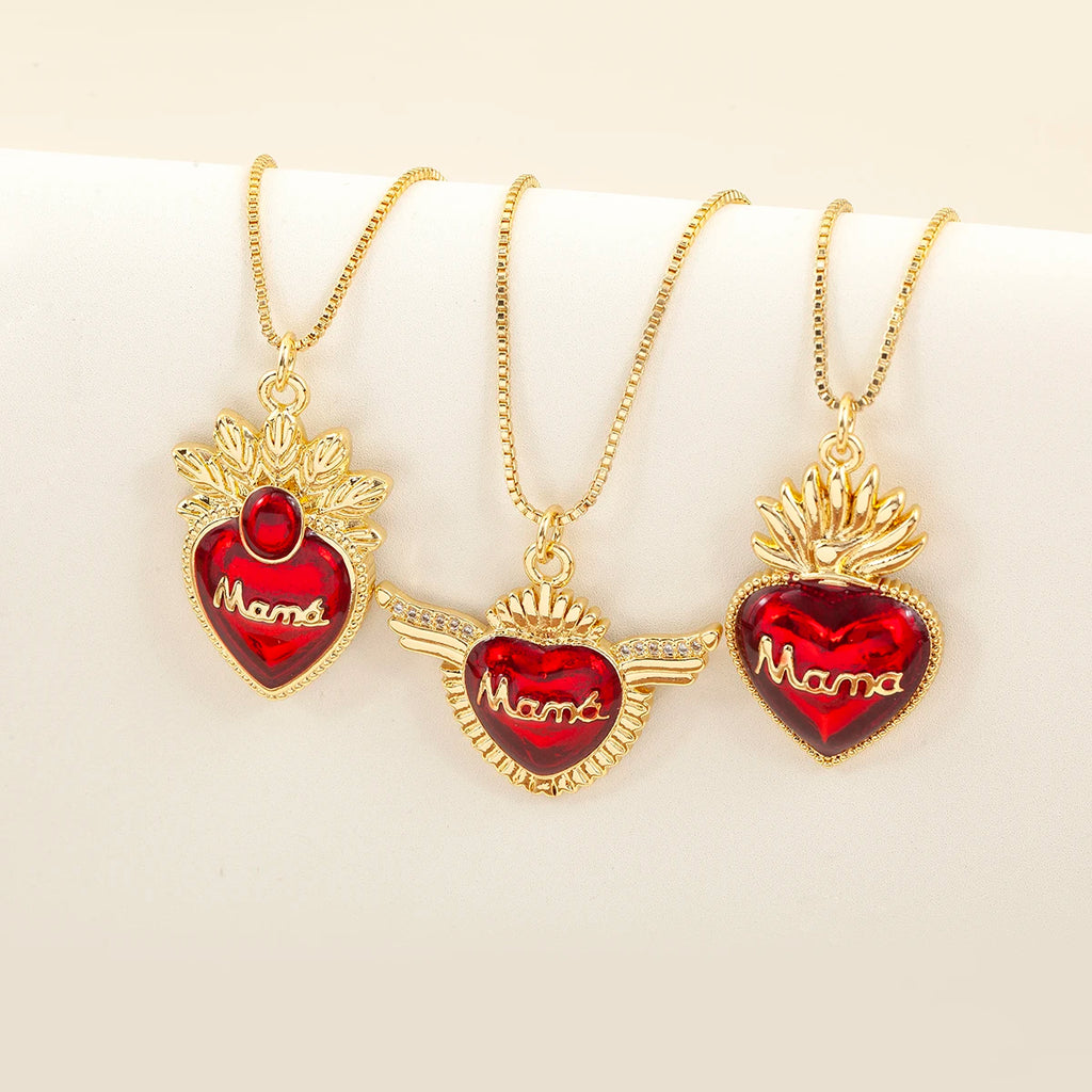 Collar con Dije de Corazón Bañado en Oro 18K y Zircón — Regalo Día de la Madre