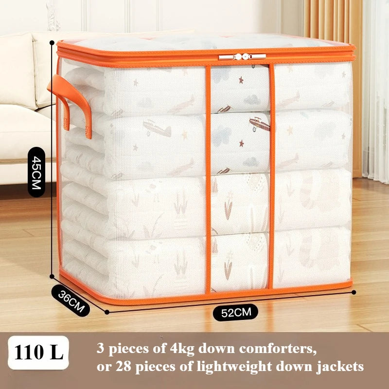 Bolsa de almacenamiento de PVC de gran capacidad para ropa y edredones, bolsas organizadoras transparentes impermeables para dormitorio, movimiento de regreso a la escuela