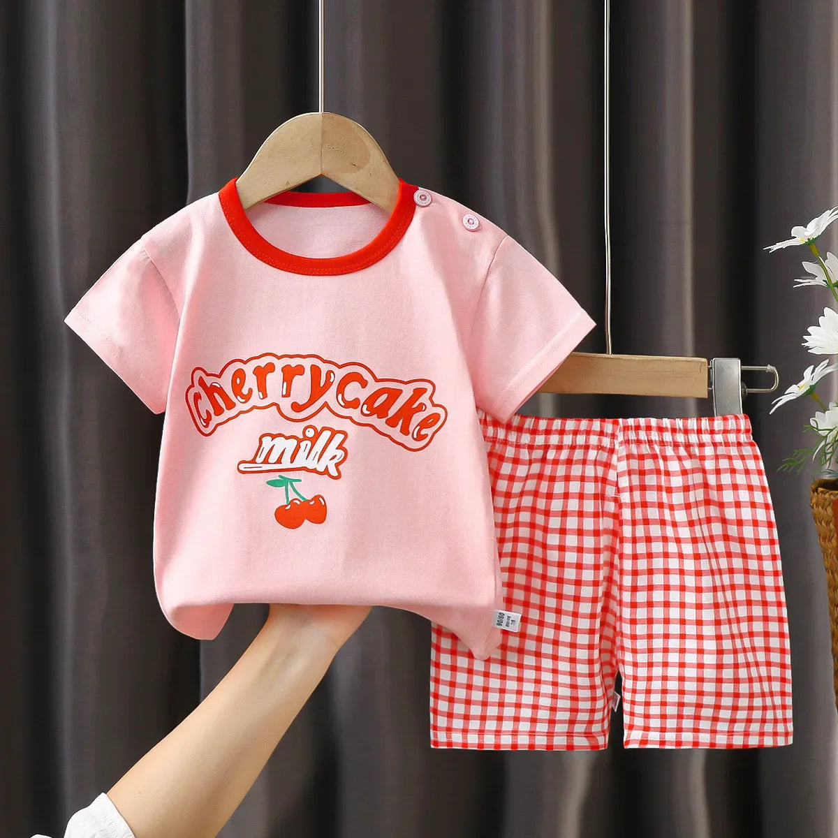 Camisetas y Pantalones Cortos Cómodos de Algodón, Ropa Casual Diaria para Niñas, Conjunto de Verano para Bebés, Trajes de Dibujos Animados para Niños, Manga Corta