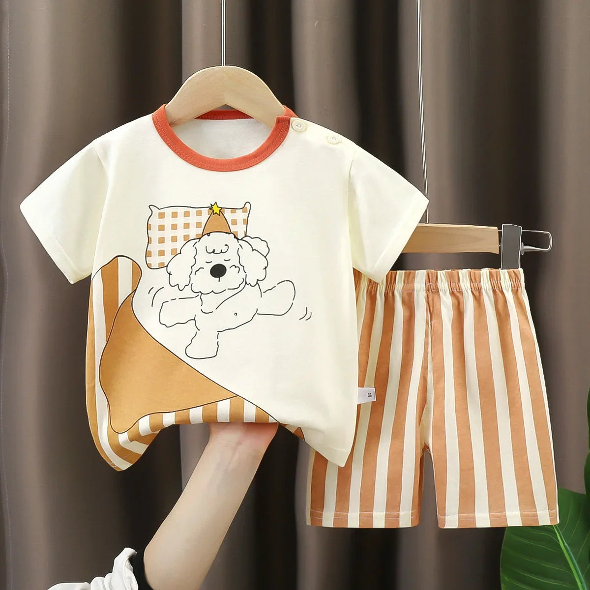 Camisetas y Pantalones Cortos Cómodos de Algodón, Ropa Casual Diaria para Niñas, Conjunto de Verano para Bebés, Trajes de Dibujos Animados para Niños, Manga Corta