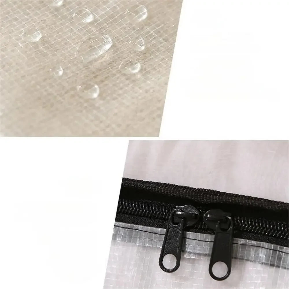Bolsa organizadora de edredón, armario tejido transparente plegable de gran capacidad, impermeable, doble cremallera, almacenamiento portátil para ropa