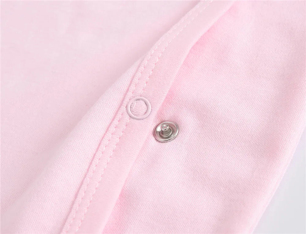 3 unids/lote 100% de ropa de algodón para niñas, peleles de manga larga para recién nacidos de 0 a 12M, mono con estampado de cartón para primavera y otoño