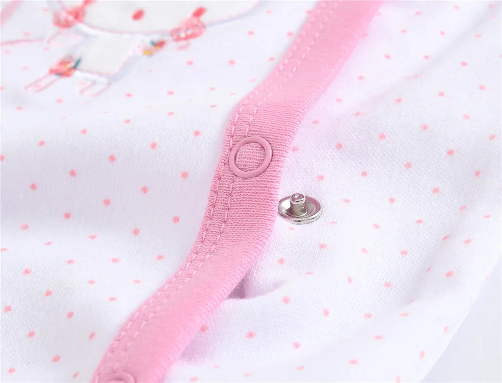 3 unids/lote 100% de ropa de algodón para niñas, peleles de manga larga para recién nacidos de 0 a 12M, mono con estampado de cartón para primavera y otoño